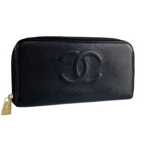 CHANEL Caviar CC Black Leather